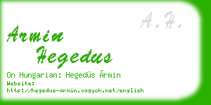 armin hegedus business card